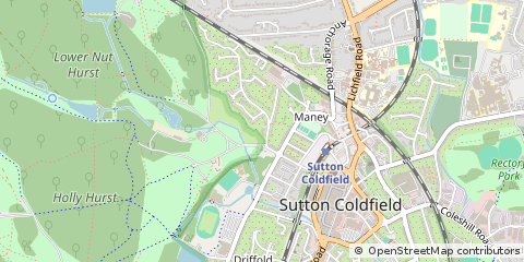 Map of Sutton Coldfield, West Midlands