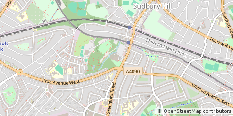 Map of Greenford, Middlesex
