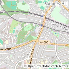 Map of Greenford, Middlesex