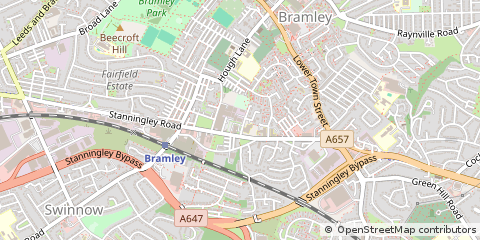 Map of Bramley, West Yorkshire