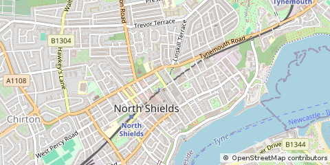 Map of North Shields, Tyne and Wear