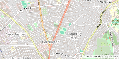Map of Nottingham, Nottinghamshire
