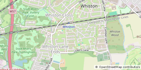 Map of Prescot, Merseyside