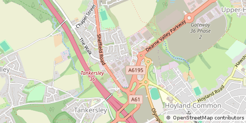 Map of Barnsley, South Yorkshire
