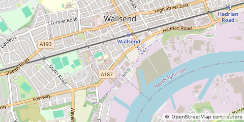 Map of Wallsend, Tyne & Wear