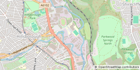 Map of Sheffield, South Yorkshire