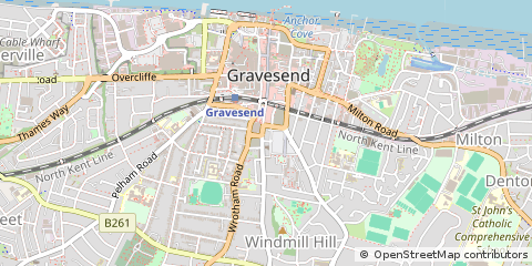 Map of Gravesend, Kent