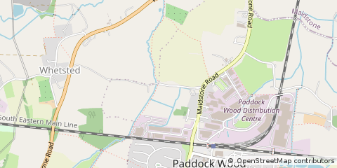 Map of Paddock Wood, Kent