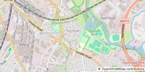 Map of Derby, Northamptonshire