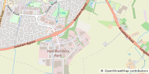 Map of Evesham, Worcestershire