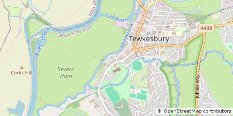 Map of Tewkesbury, Glos