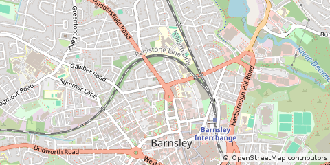 Map of Barnsley, South Yorkshire