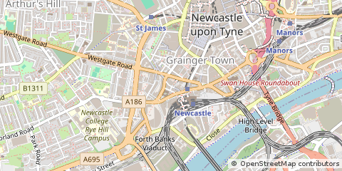 Map of Newcastle Upon Tyne