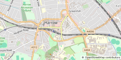Map of Harrow, Middlesex