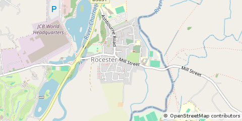 Map of Rocester, Staffordshire