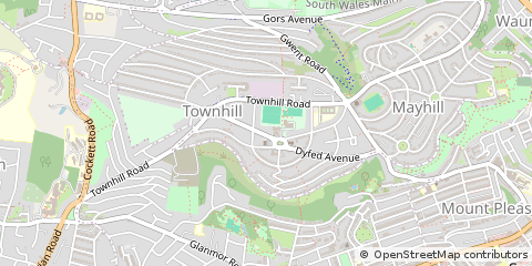 Map of Swansea, West Glamorgan