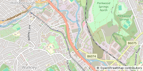 Map of Sheffield, South Yorkshire