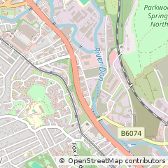 Map of Sheffield, South Yorkshire