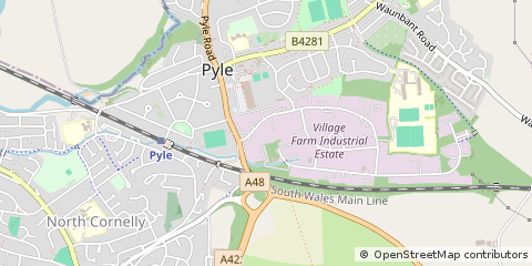 Map of Bridgend, MID Glamorgan