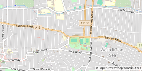 Map of Westcliff on SEA, Essex