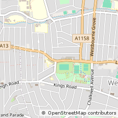 Map of Westcliff on SEA, Essex