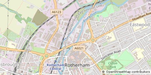 Map of Rotherham, South Yorkshire
