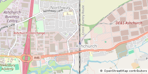 Map of Tewkesbury, Glos