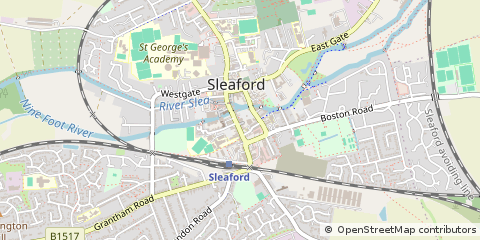 Map of Sleaford, Lincolnshire