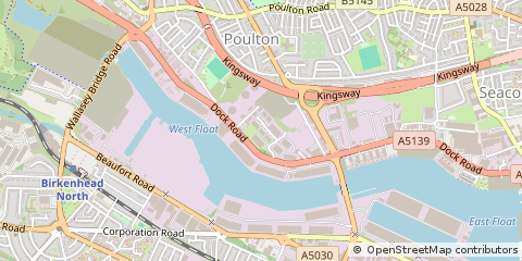 Map of Birkenhead, Merseyside