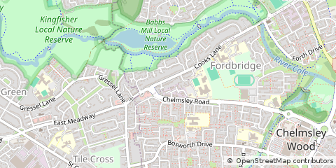 Map of Birmingham, West Midlands