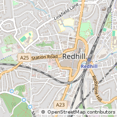 Map of Redhill, Surrey