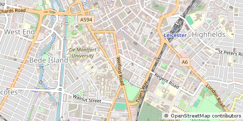 Map of Leicester, Leicestershire