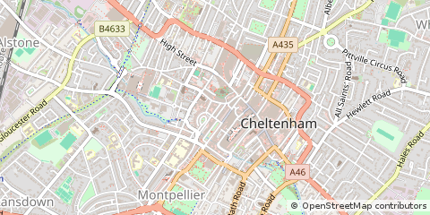 Map of Cheltenham, Gloucestershire