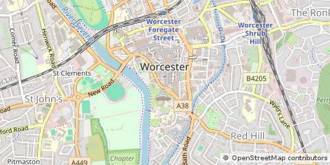 Map of Worcester, Worcestershire
