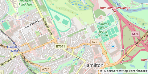 Map of Hamilton, Lanarkshire