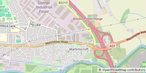 Map of Warrington, Manchester