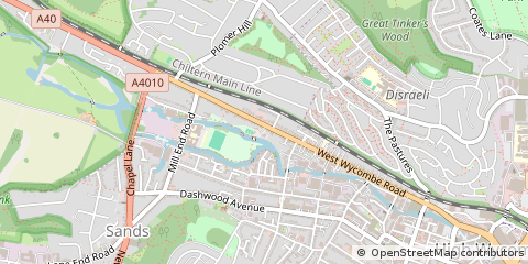Map of High Wycombe, Buckinghamshire