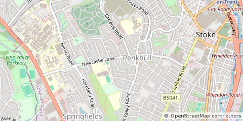 Map of Penkhull, Staffordshire