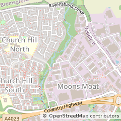 Map of Redditch, Worcestershire