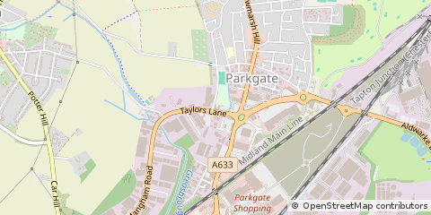 Map of Rotherham, South Yorkshire