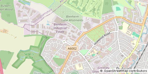 Map of Bulwell, Nottingham
