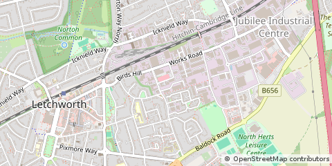 Map of Letchworth, Hertfordshire