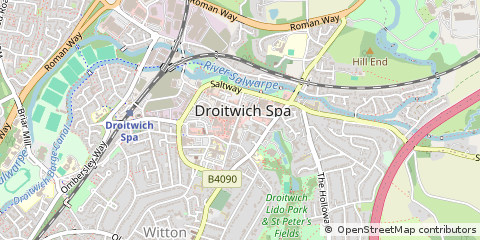 Map of Droitwich, Worcestershire