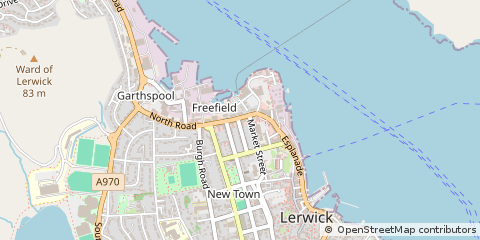 Map of Lerwick, Shetland Isles