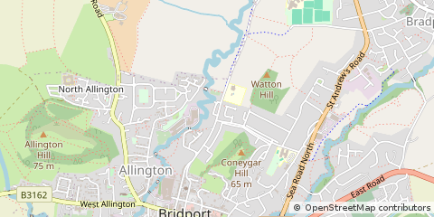 Map of Bridport, Dorset