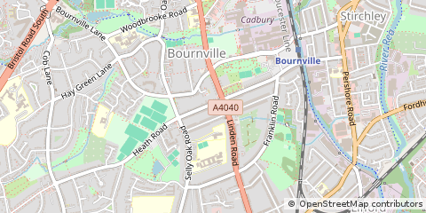 Map of Bournville, Birmingham