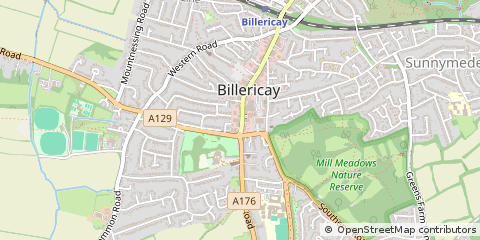 Map of Billericay, Essex