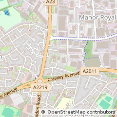 Map of Crawley, West Sussex