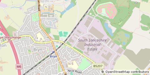 Map of Wigan, Lancashire