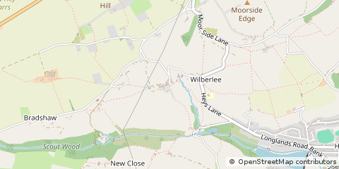 Map of Huddersfield, West Yorkshire